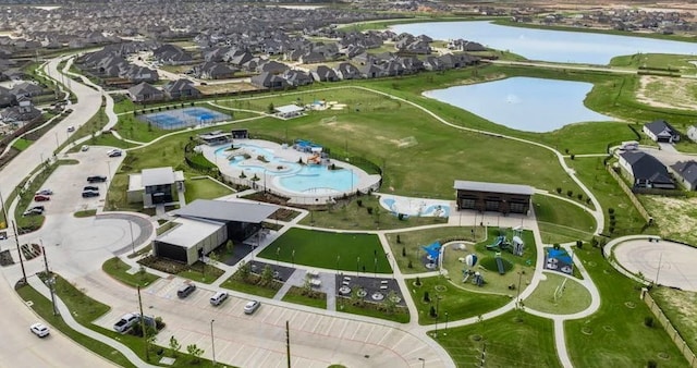 204 Catalina Cove Dr, Katy, TX 77493 - aerial overview of property's location with a nearby body of water, nearby suburban area, and a pool area