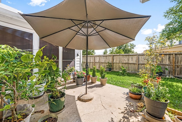 view of patio / terrace with a fenced backyard
