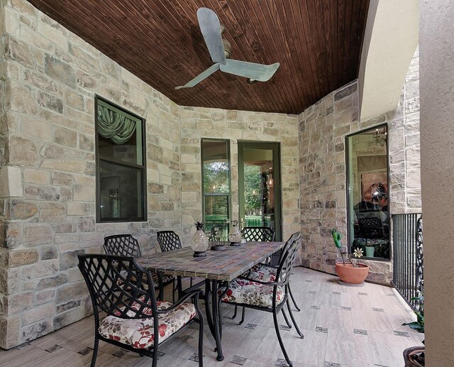 280 Sundog Rd, Huntsville, TX 77340 - view of patio / terrace with a ceiling fan and outdoor dining area