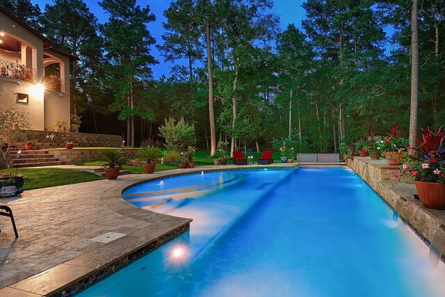 280 Sundog Rd, Huntsville, TX 77340 - view of pool featuring a patio area and a pool with connected hot tub