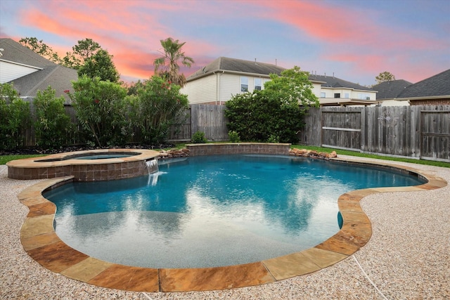 17815 Fairgrove Park Dr, Houston, TX 77095 - view of pool with a fenced backyard and a pool with connected hot tub