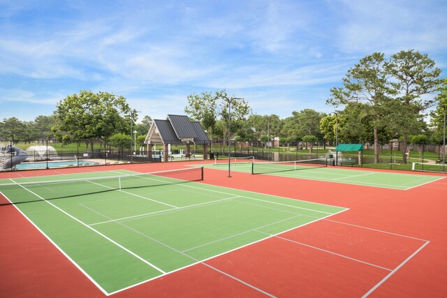 17815 Fairgrove Park Dr, Houston, TX 77095 - view of tennis court featuring fence and community basketball court