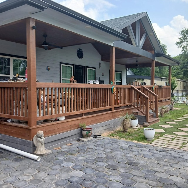16514 Green Manor Dr, Humble, TX 77396 - wooden deck featuring ceiling fan