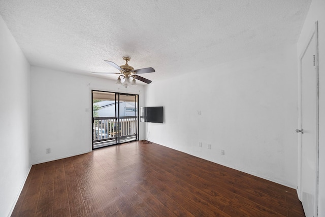 9537 Pagewood Ln Unit 9537, Houston, TX 77063 - spare room featuring a textured ceiling, ceiling fan, and wood finished floors