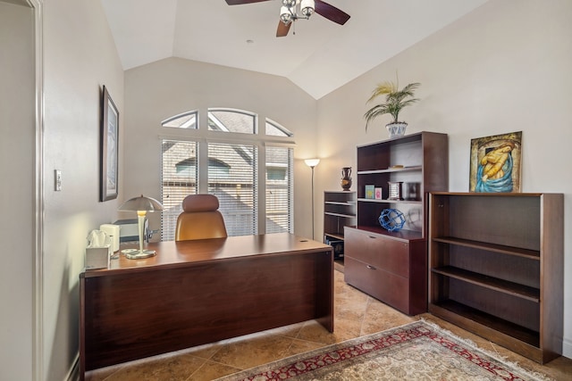 2850 Woodland Glen Ln, Conroe, TX 77385 - office space with ceiling fan and lofted ceiling