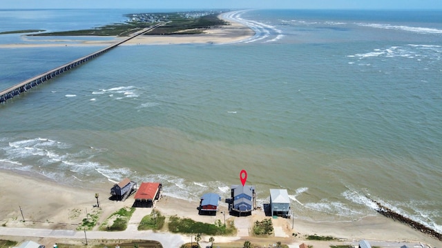 13134 Gulf Beach Dr, Freeport, TX 77541 - aerial view of waterfront with a beach