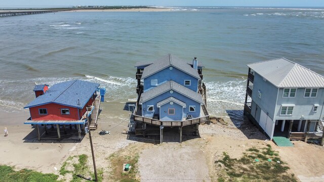 13134 Gulf Beach Dr, Freeport, TX 77541 - drone / aerial view of a large body of water