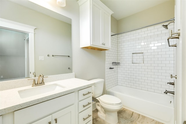 9 Caravelle Ct, Galveston, TX 77554 - bathroom featuring toilet, vanity, and  shower combination