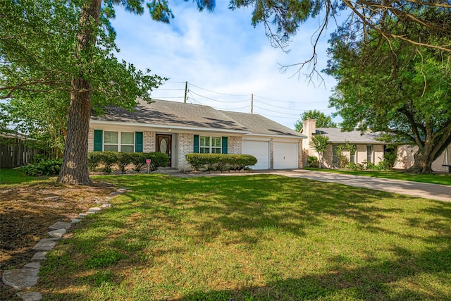 22010 Elsinore Dr, Katy, TX 77450 - ranch-style house featuring a garage, concrete driveway, and brick siding