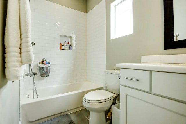 6003 Matthew Oaks Pl, Houston, TX 77007 - bathroom featuring vanity and washtub / shower combination