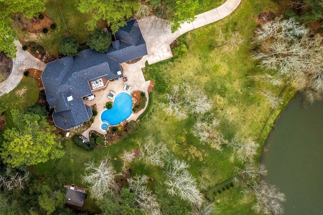17511 Hawkin Ln, Tomball, TX 77377 - aerial view of a pool area