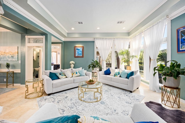 17511 Hawkin Ln, Tomball, TX 77377 - tiled living room with crown molding and baseboards