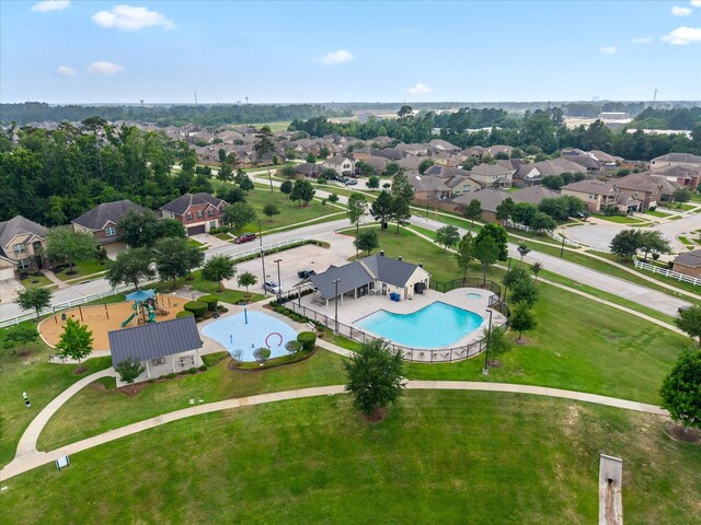 18118 Berry Garden Ln, Spring, TX 77379 - aerial perspective of suburban area featuring a pool