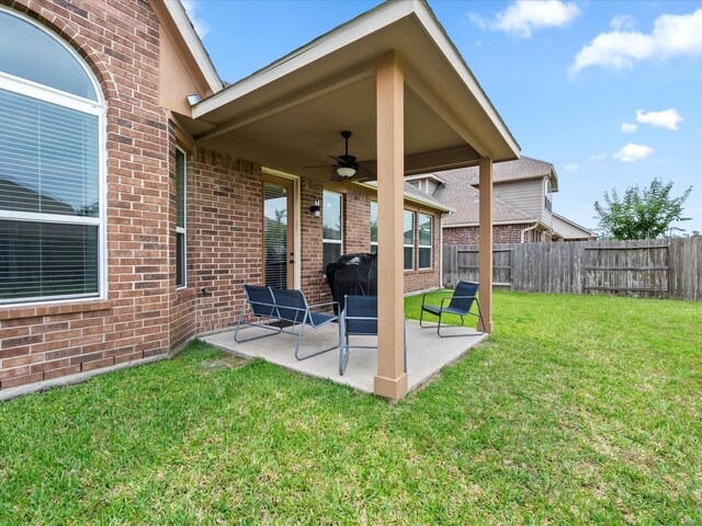 18118 Berry Garden Ln, Spring, TX 77379 - view of yard featuring ceiling fan and a patio