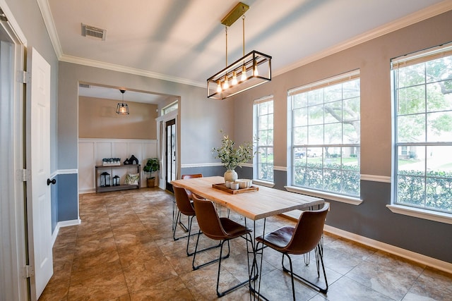 20815 Winlock Trace Dr, Katy, TX 77450 - tiled dining room with plenty of natural light, crown molding, and baseboards