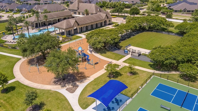 19015 Giara Pony Trl, Tomball, TX 77377 - aerial view of a park and a pool area