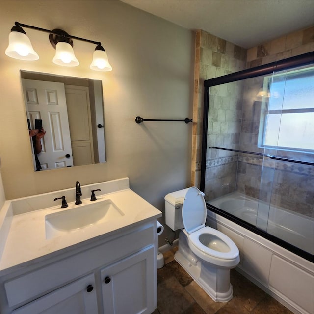 3625 Whatley Dr, Deer Park, TX 77536 - full bathroom with toilet, vanity, and combined bath / shower with glass door