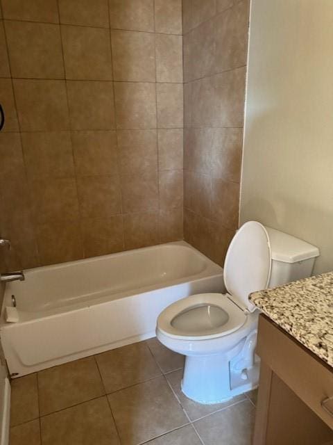 7358 Crownwest St Unit 7358, Houston, TX 77072 - bathroom with toilet, tile patterned floors, vanity, and shower / bath combination