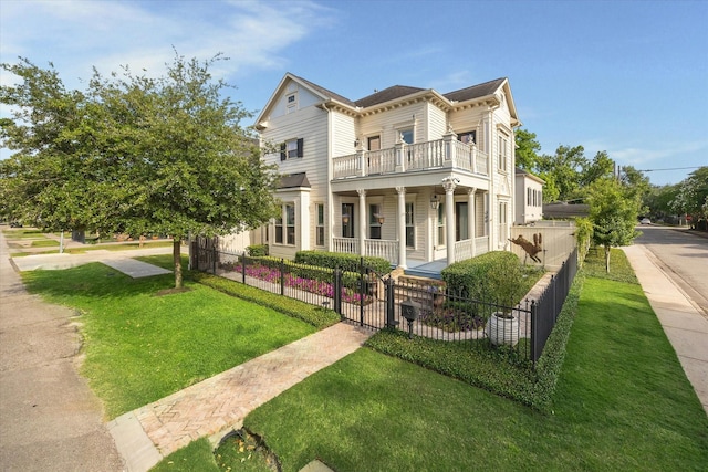 300 E 26th St, Houston, TX 77008 - view of front of property featuring a balcony and a porch
