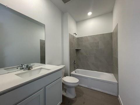 1202 Garrett Sudhendrio Dr, Crosby, TX 77532 - full bath featuring toilet, vanity, and shower / bath combination