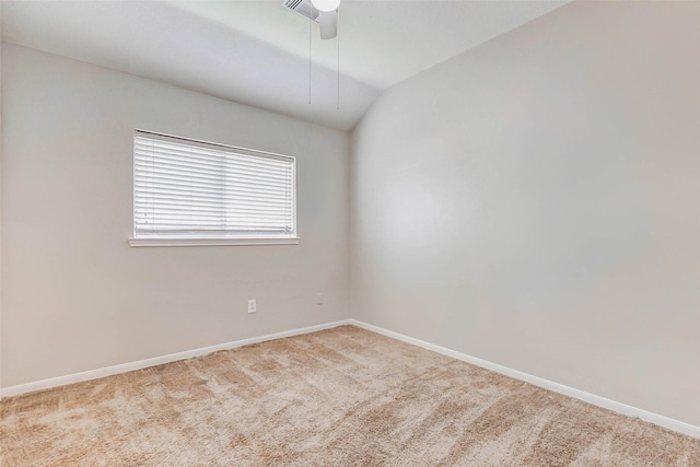 14418 Dunsmore Pl, Cypress, TX 77429 - spare room with carpet, ceiling fan, and vaulted ceiling