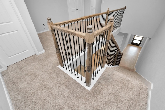 3804 Lancer Cir, Pearland, TX 77581 - staircase with carpet floors and baseboards