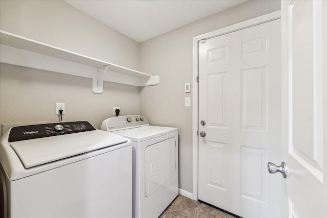 10906 Harvest Sun Dr, Houston, TX 77064 - laundry room with washing machine and clothes dryer and baseboards