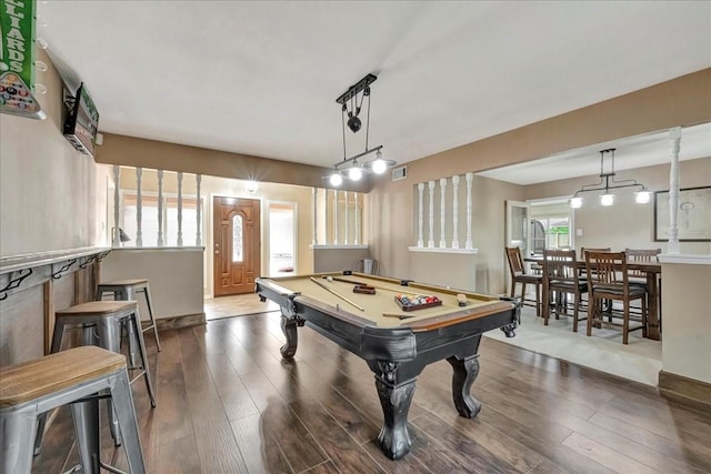 18435 Point Lookout Dr, Houston, TX 77058 - recreation room with wood finished floors and pool table