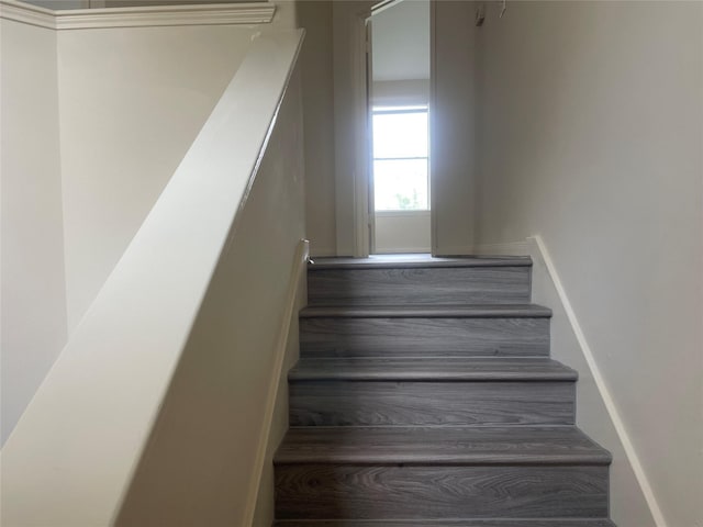 5918 Fergis Dr, Katy, TX 77449 - stairway featuring baseboards