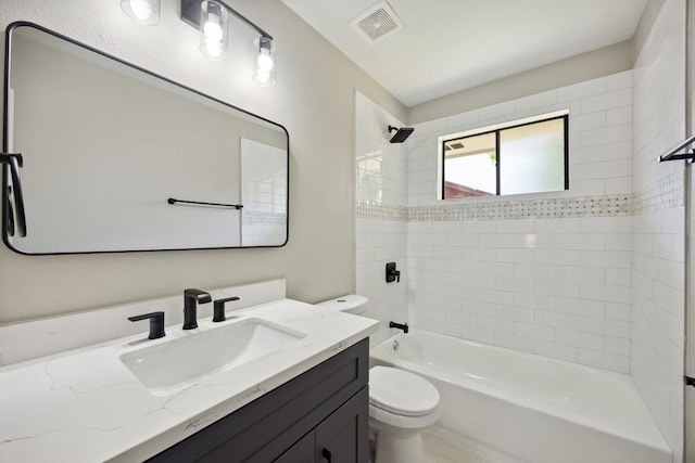 4442 Oak Shadows Dr, Houston, TX 77091 - bathroom with toilet, shower / washtub combination, and vanity