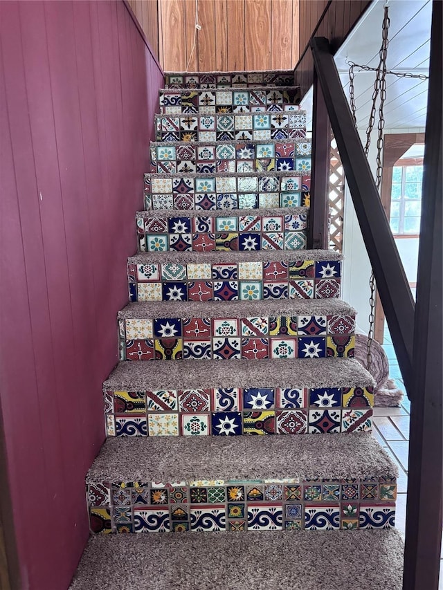 16477 Piper Ln, Montgomery, TX 77316 - stairway with wood walls