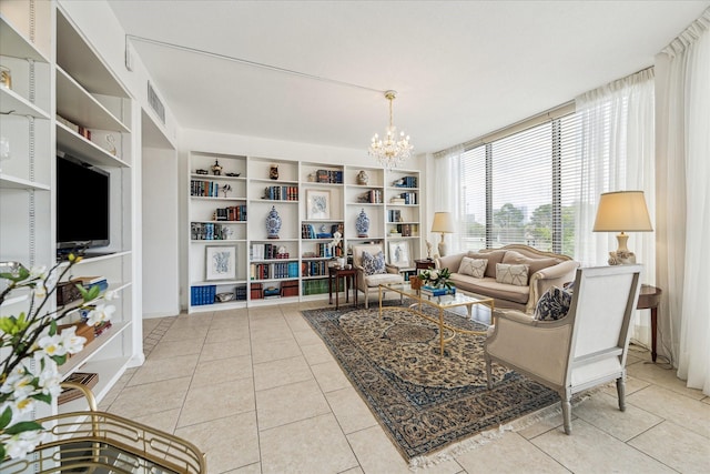 1111 Bering Dr Unit 301, Houston, TX 77057 - tiled living area with a chandelier