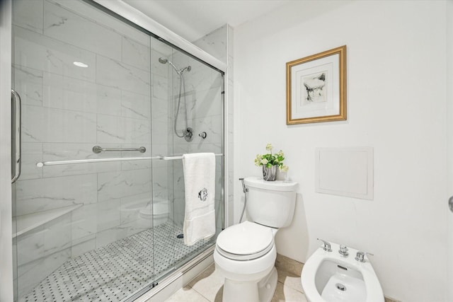 1111 Bering Dr Unit 301, Houston, TX 77057 - bathroom with toilet, a marble finish shower, and a bidet