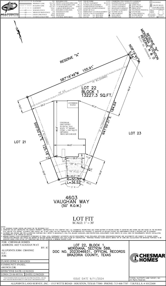 4603 Vaughan Way, Iowa Colony, TX 77583 - survey map / technical document