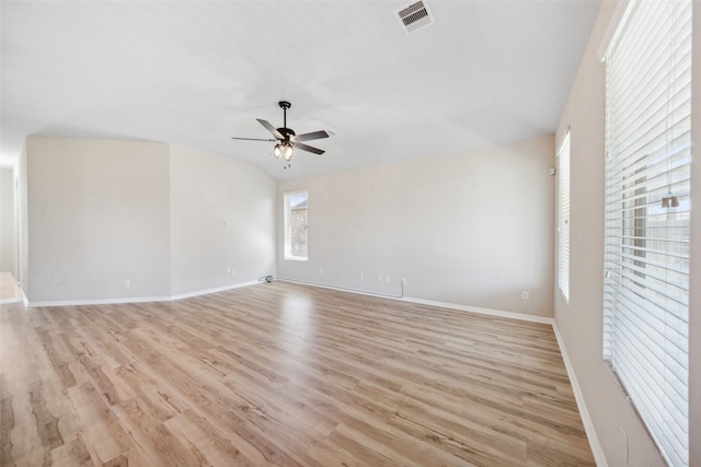 20511 Kendall Cliff Ct, Katy, TX 77449 - spare room featuring ceiling fan, light wood-style flooring, and baseboards