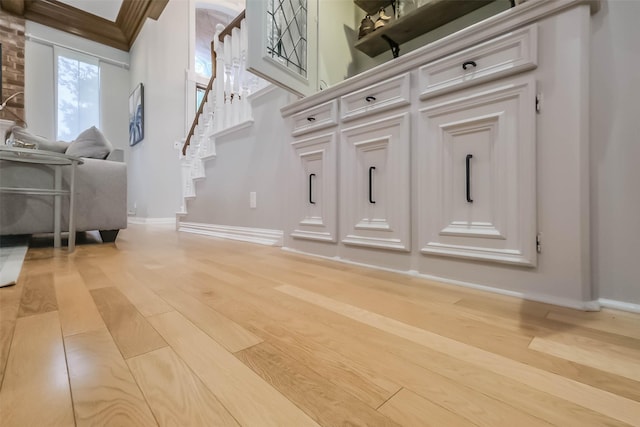 20727 Sea Pine Dr, Katy, TX 77450 - interior space featuring wood finished floors, baseboards, and stairway