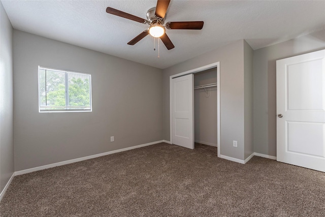 2720 Hot Springs Dr, Pearland, TX 77584 - unfurnished bedroom featuring carpet flooring, a closet, baseboards, and ceiling fan