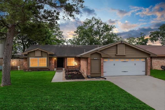 7611 Creekfield Dr, Spring, TX 77379 - ranch-style house featuring brick siding, an attached garage, concrete driveway, and a shingled roof