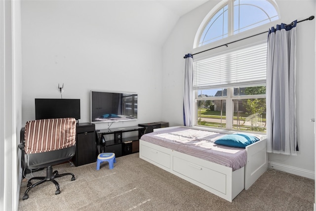 6422 Tiburon Lakes Dr, Katy, TX 77493 - carpeted bedroom featuring vaulted ceiling