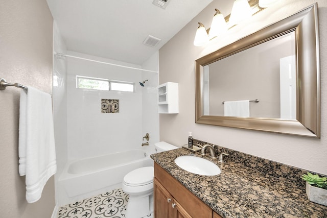 1140 Bartlett Rd, Katy, TX 77493 - full bath featuring vanity, toilet, bathtub / shower combination, and tile patterned floors