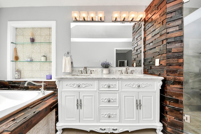 1140 Bartlett Rd, Katy, TX 77493 - bathroom with a garden tub and double vanity