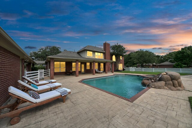 1140 Bartlett Rd, Katy, TX 77493 - view of swimming pool featuring a patio and a fenced backyard
