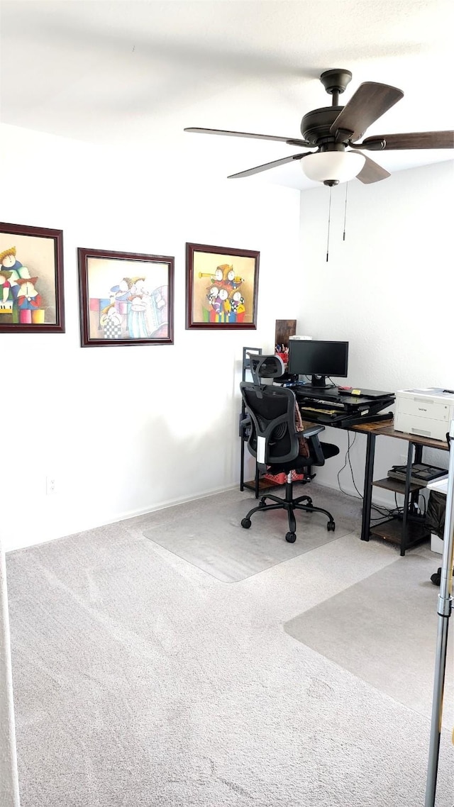 20822 Masella Ridge Dr, New Caney, TX 77357 - office space featuring carpet flooring, ceiling fan, and baseboards