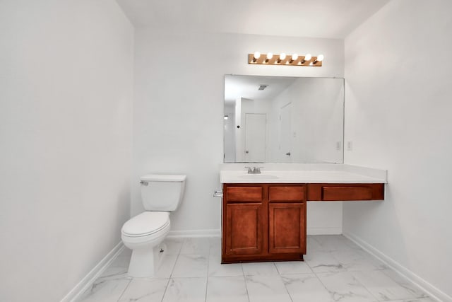 5818 Taylan Ln, Rosenberg, TX 77471 - bathroom featuring marble finish flooring, baseboards, and toilet