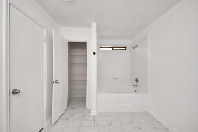 5818 Taylan Ln, Rosenberg, TX 77471 - full bathroom with marble finish floors, baseboards, and bathtub / shower combination
