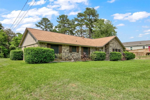206 Verna St, Jasper, TX 75951 - single story home featuring a front lawn, a shingled roof, and brick siding