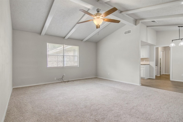 206 Verna St, Jasper, TX 75951 - spare room with light colored carpet, a ceiling fan, baseboards, and a textured ceiling