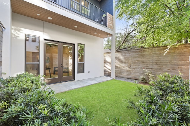 2621 Greenbriar Dr, Houston, TX 77098 - view of yard with french doors and a balcony