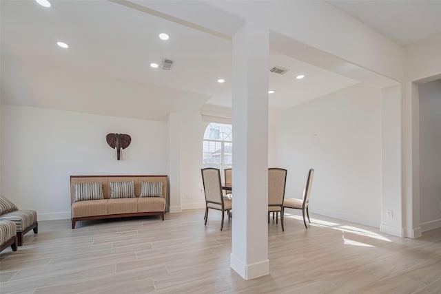 11316 Misty Morning St, Pearland, TX 77584 - living area with baseboards, light wood-type flooring, and recessed lighting