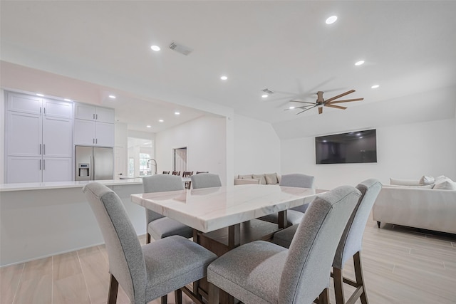 11316 Misty Morning St, Pearland, TX 77584 - dining area featuring recessed lighting, light wood finished floors, and ceiling fan